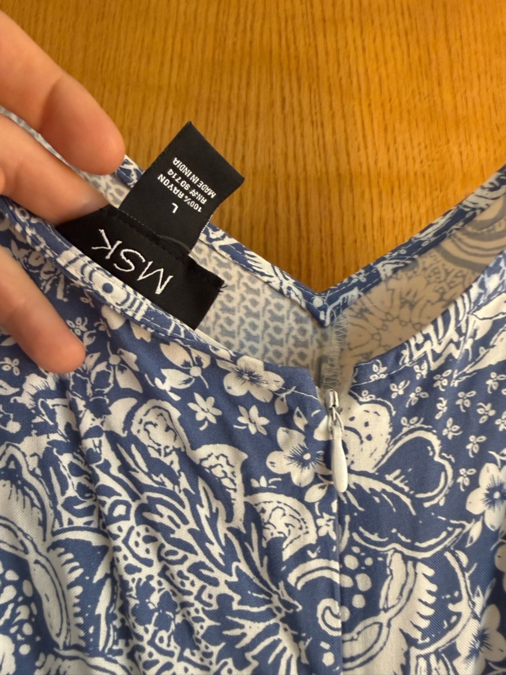 MSK Blue & White Paisley High-Low Romper - Picture 7 of 8